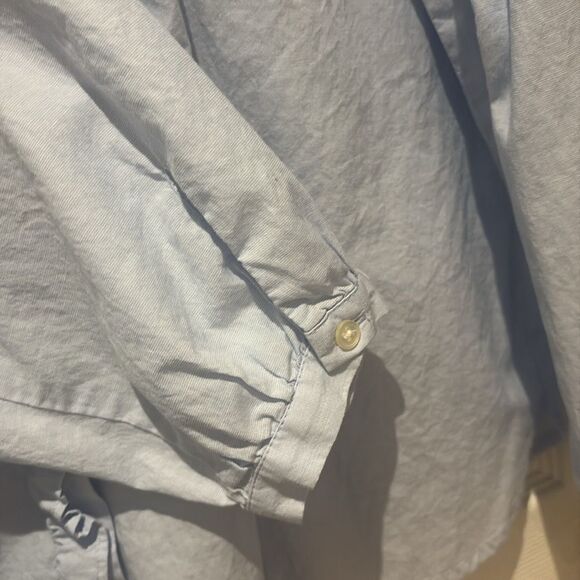 LOFT Sky Blue Ruffle Collar top SZ Xlarge - Picture 10 of 11